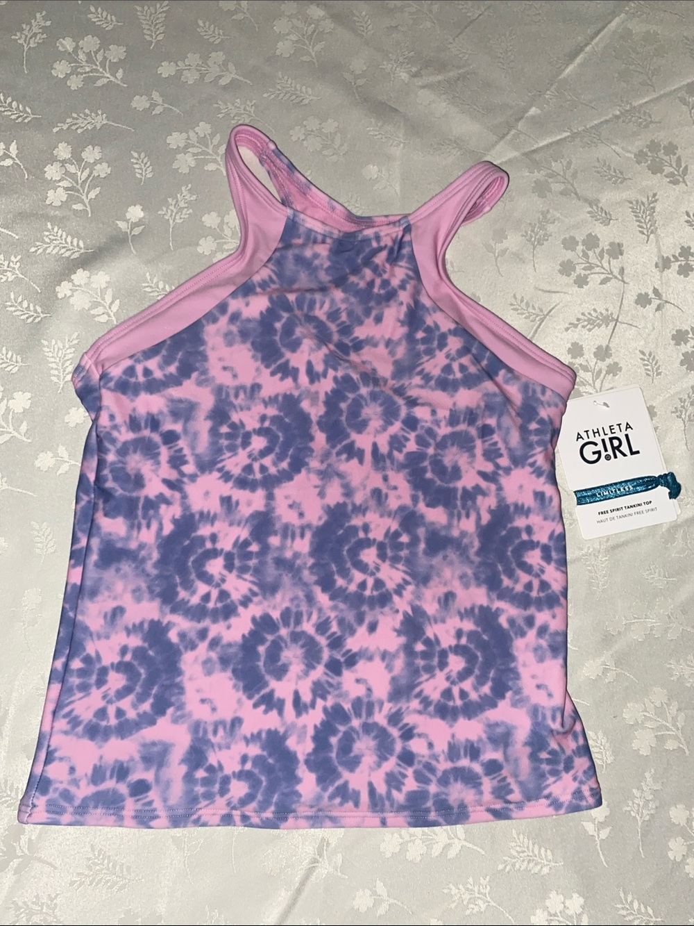 Athleta Girl Free Spirit Tankini Top Pink Camo Sz L (12) NWT